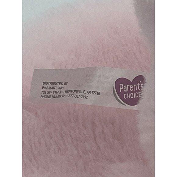 Parents Choice Pink Bunny Rabbit Rainbows Security Blanket Lovey Satin Toy - Picture 6 of 6